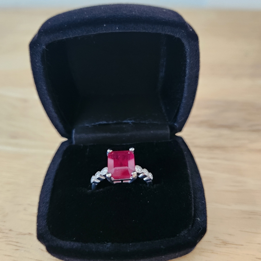 Sold! Natural Ruby 4 ct Ring with Dia. Size 6